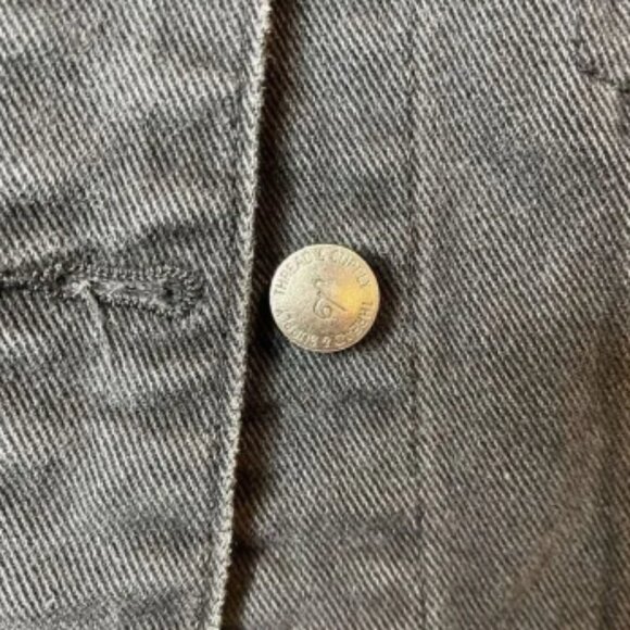 Thread & Supply Jean Jacket Black Distressed Small Item #4 - Picture 4 of 10